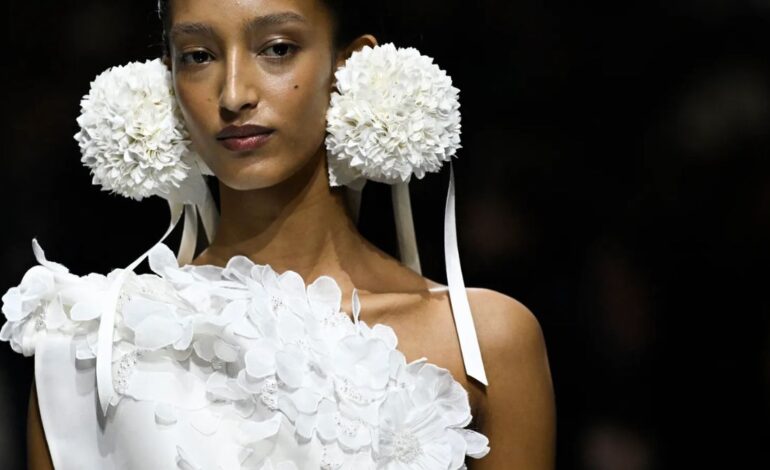 Mona Tougaard Stuns in a Bridal Look at Dior’s Paris Fashion Show