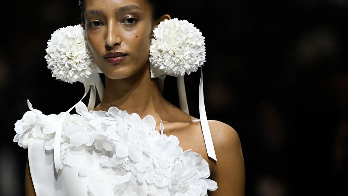 Mona Tougaard Stuns in a Bridal Look at Dior’s Paris Fashion Show
