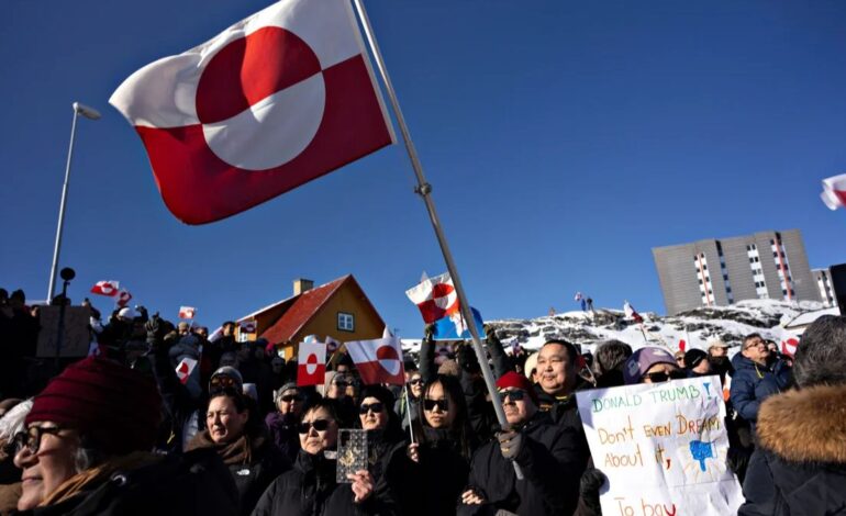 Protesters in Pro-Greenland Rallies Flip Trump’s Slogan to Make a Political Point