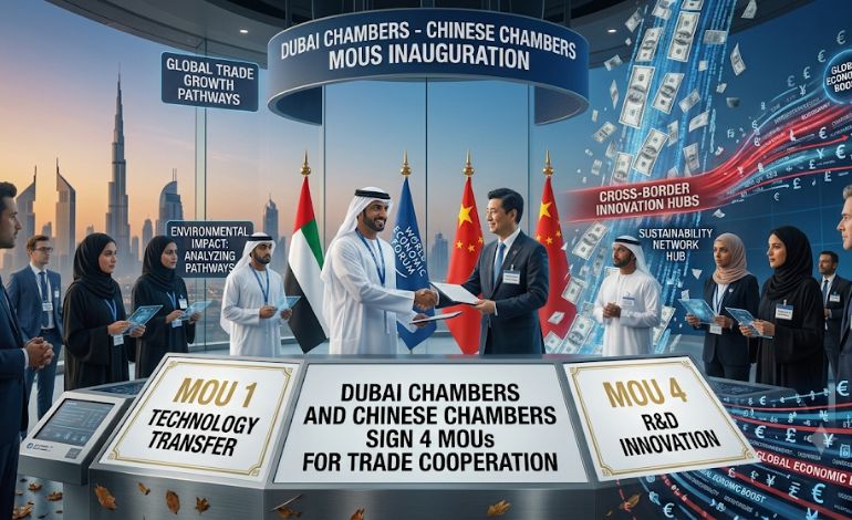 Four MOUs of Understanding are signed between Dubai Chambers and Chinese Chambers
