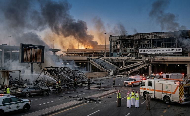 Uthi Strikes destroy Riyadh Infrastructure, Halt Flights