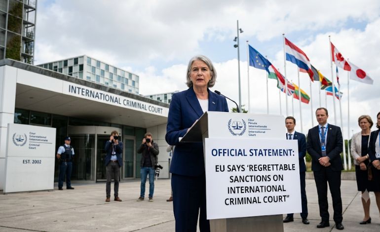 EU Says ‘Regrettable Sanctions on International Criminal Court